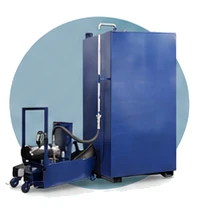 A blue automated used cooking oil pumping system